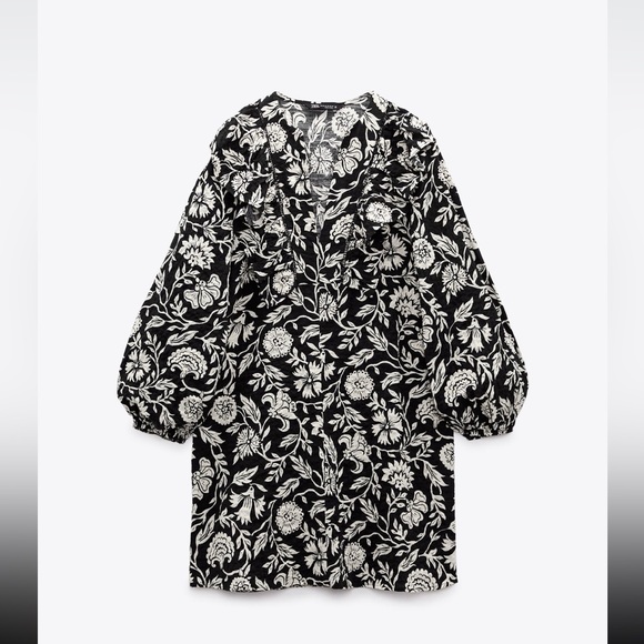 Zara- Ruffled print dress - Picture 4 of 8